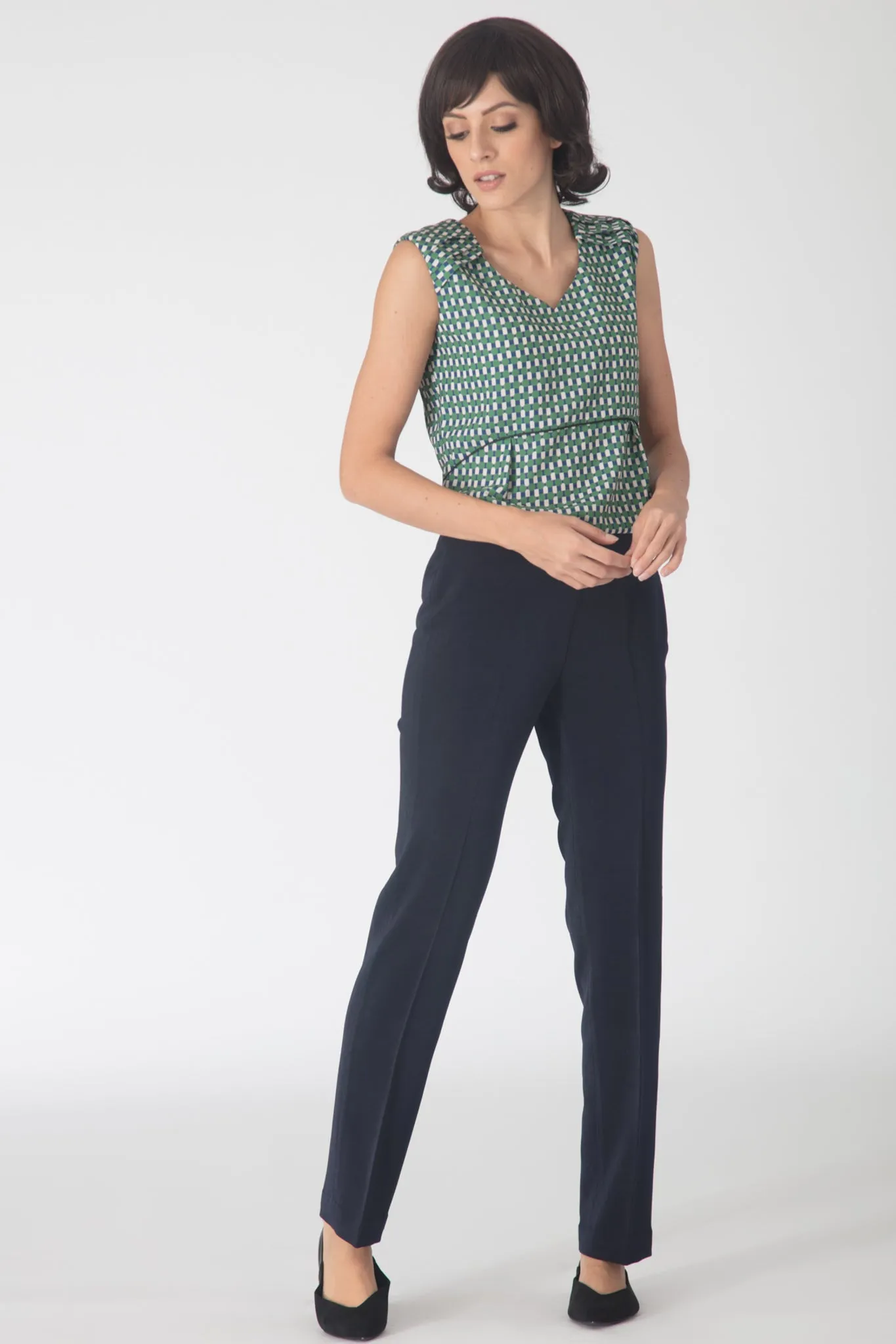 Navy Flowy Trousers