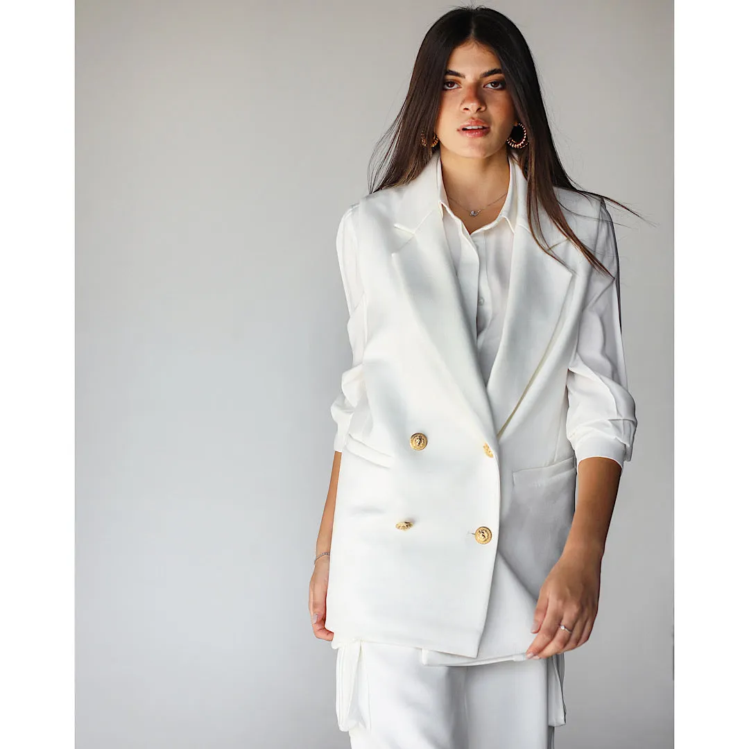 Off white blazer vest & pants set