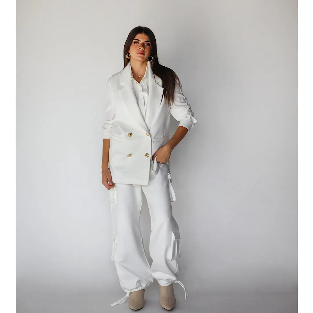 Off white blazer vest & pants set