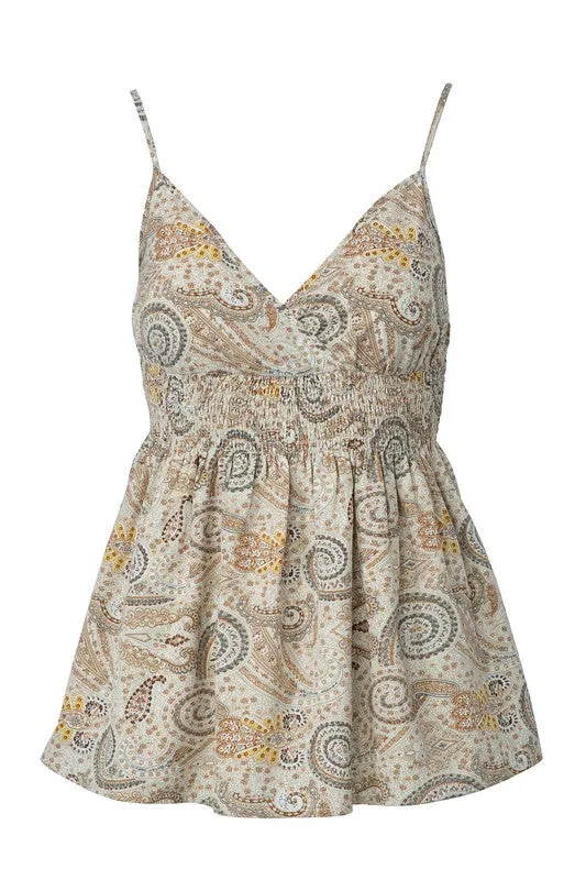 Paisley Boho Babydoll Top