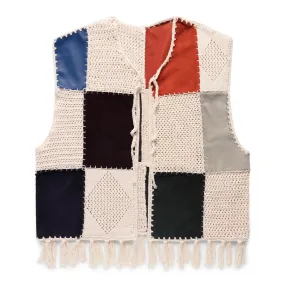 PATCHWORK CROCHET WAISTCOAT