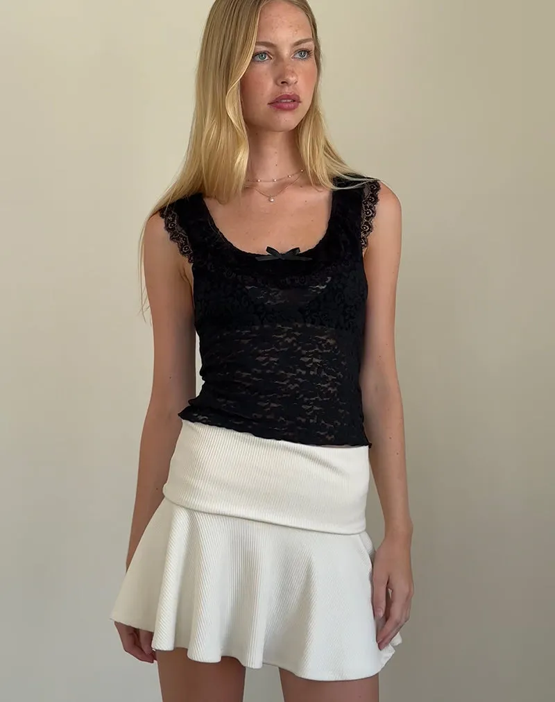 Quora Top in Black Rose Lace