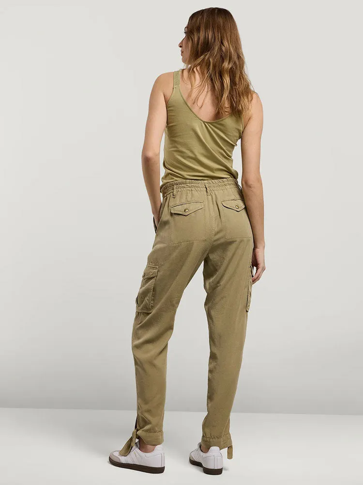 Summum Cargo Tencel Trousers Green Lentil