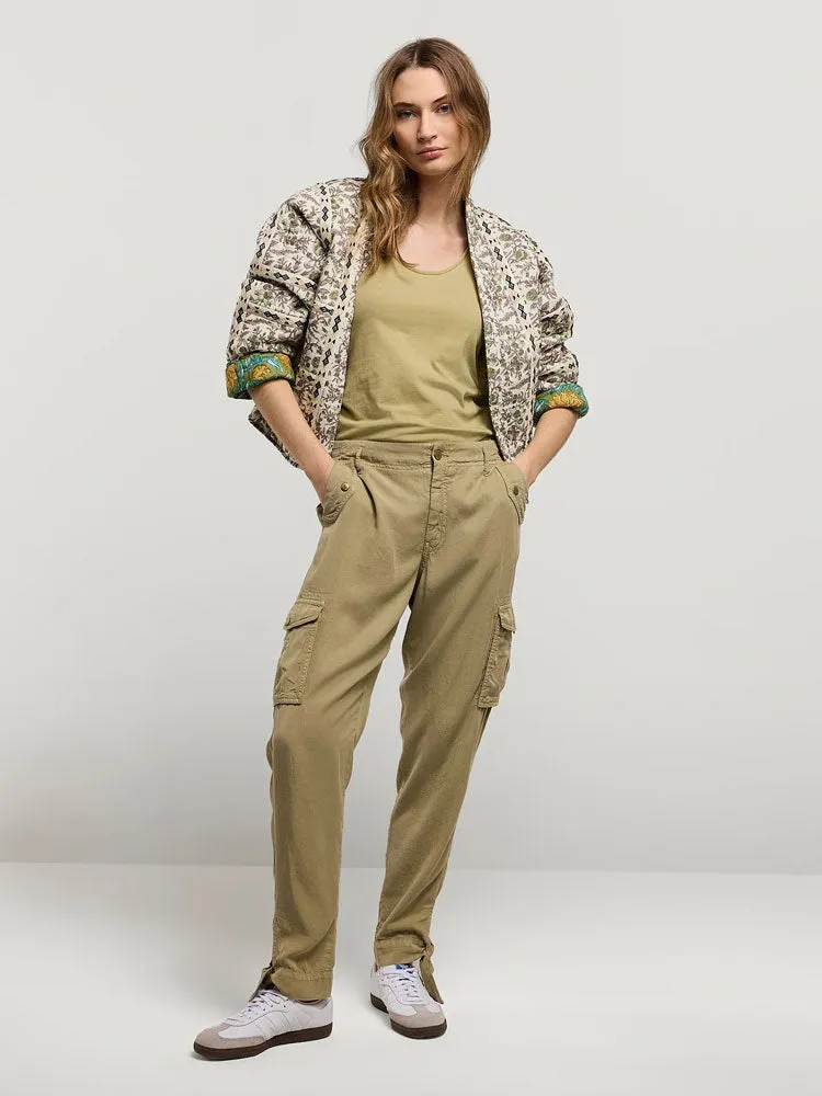 Summum Cargo Tencel Trousers Green Lentil