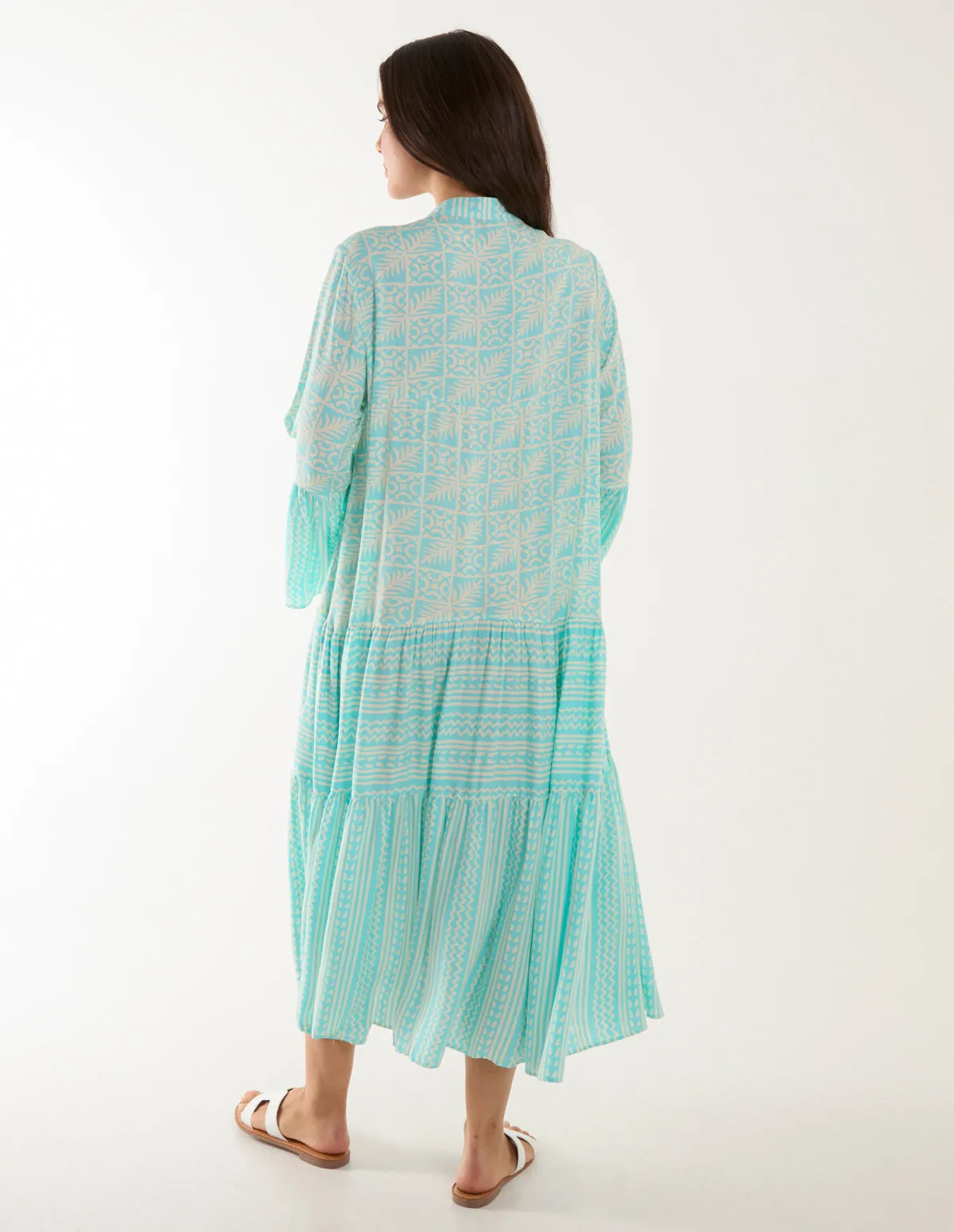 Tiered Maxi Long Sleeve Dress