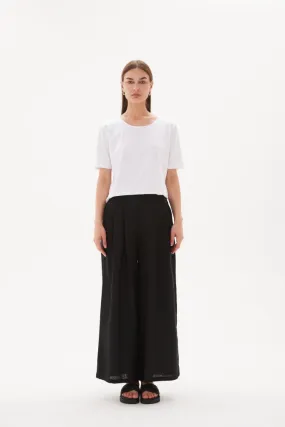 Tirelli - Elastic Back Palazzo Pant - Black