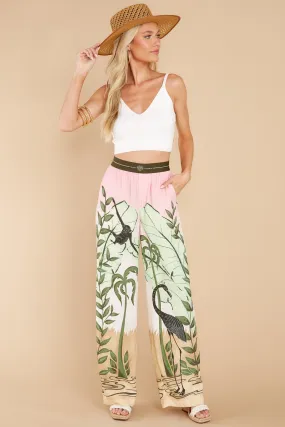 Tropical Hideaway Pink Print Trousers