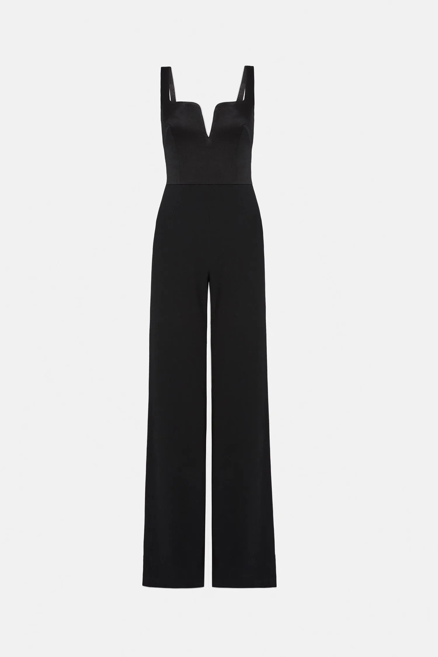 Wide Leg Corset Jumpsuit - Black