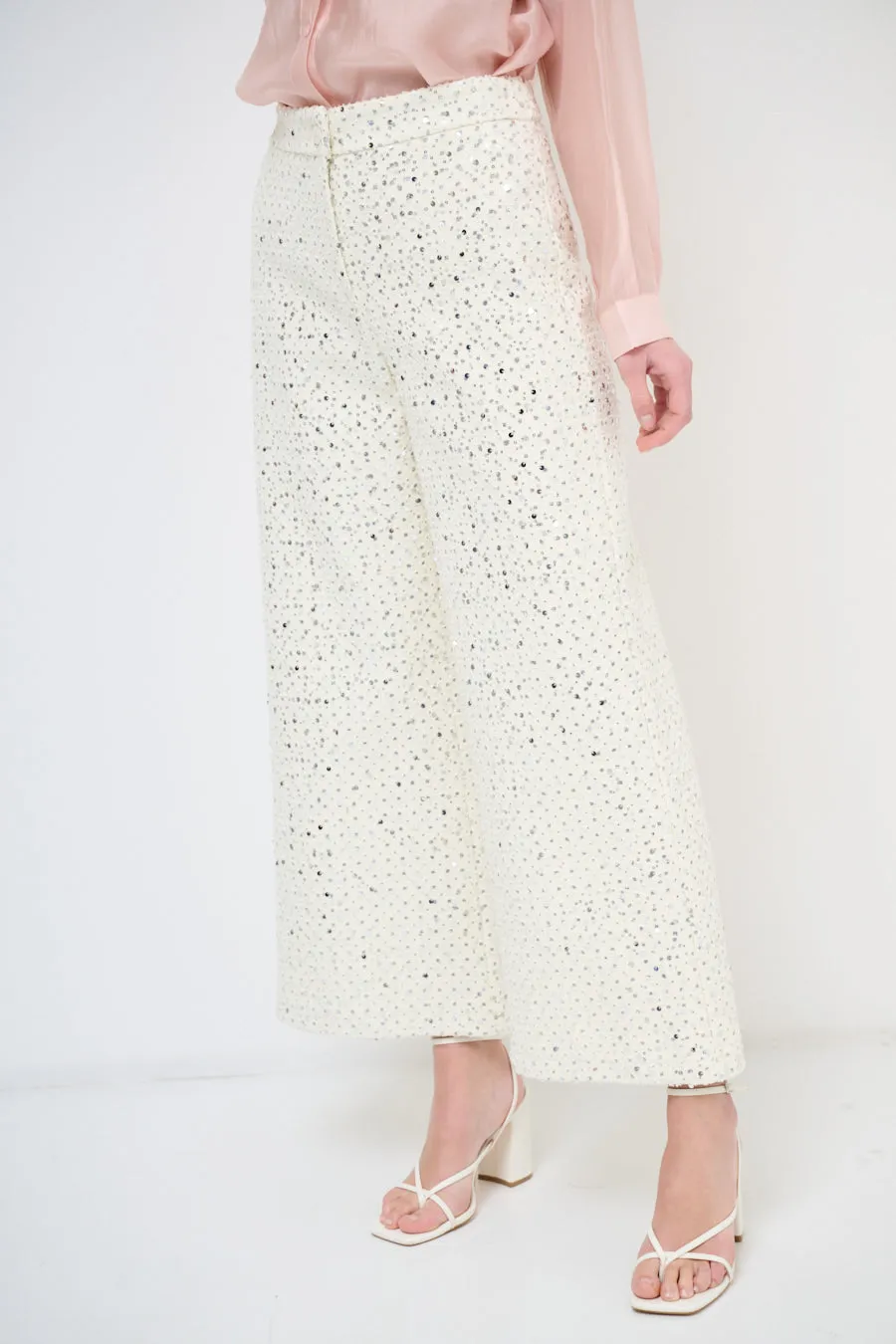 Wide-leg sequin trousers with high waist wholesale