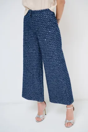 Wide-leg sequin trousers with high waist wholesale