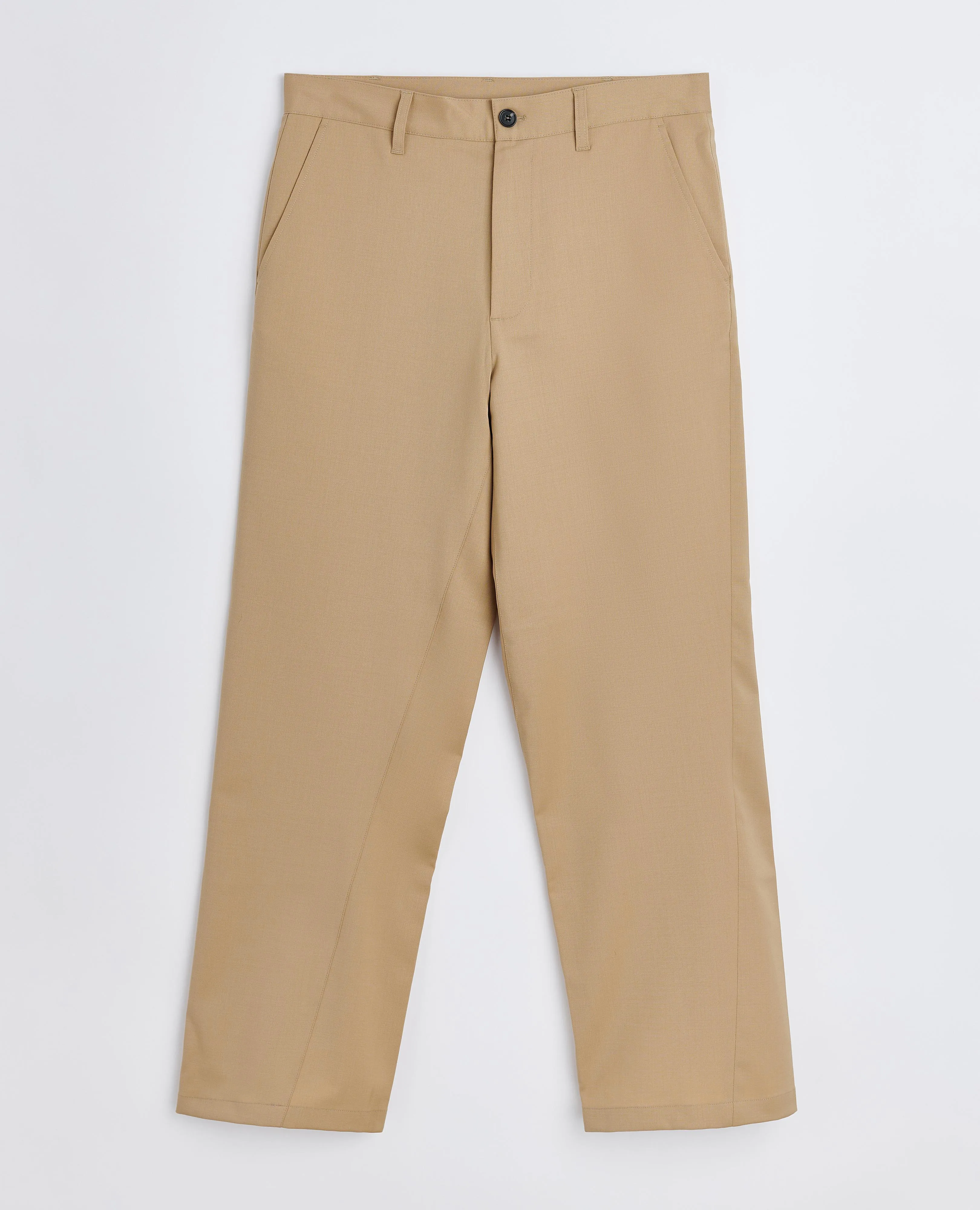 WIDE TWIST TROUSER . BEIGE